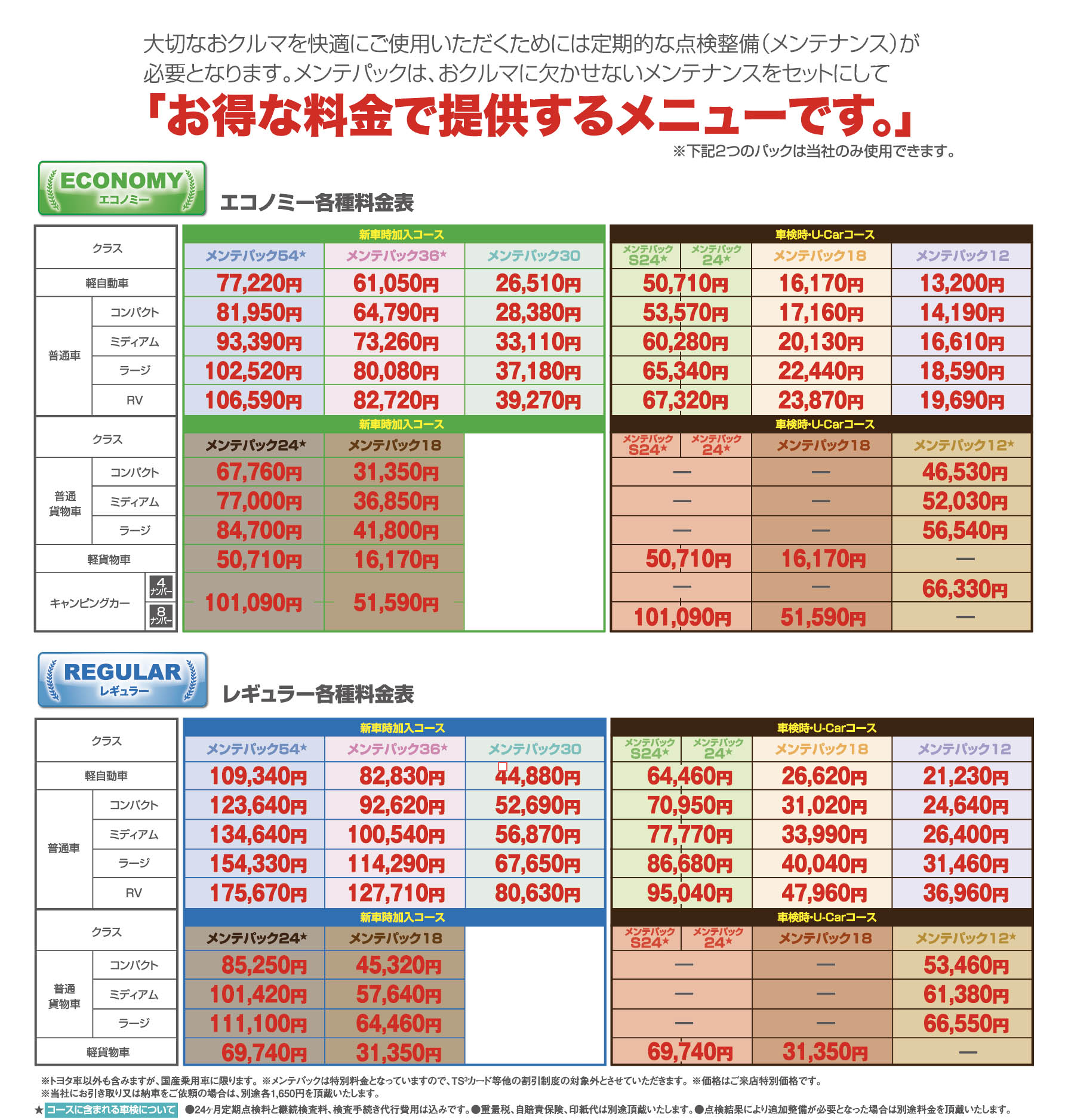 ネッツ トヨタ 愛知 メンテナンス パック